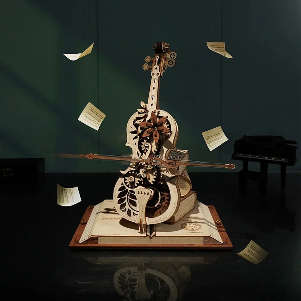 Aevum 3D Wooden Mechanical Cello Music Box Puzzle