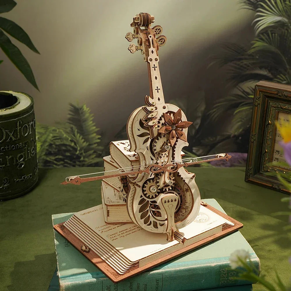 Aevum 3D Wooden Mechanical Cello Music Box Puzzle