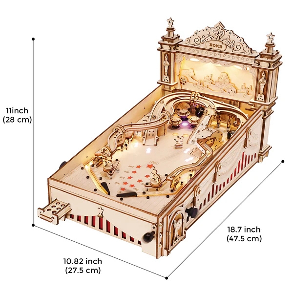 Aevum3D Wooden Puzzles Pinball for Kid Adults Family Party Vintage Style Machine